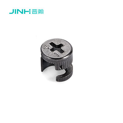 Jh-1046 Easy To Install 12mm Furniture Cam Lock | Cold Rolled Carbon Steel | Black Nickel Plated | Concealed Installation | High Friction Design For Cabinet & Wardrobe