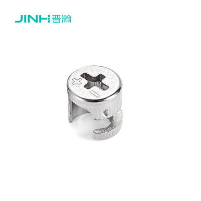 JINHAN JH-1050 15mm furniture cam lock, Cold Rolled Carbon Steel Nickel Plated, 15mm Diameter 12.5mm Depth