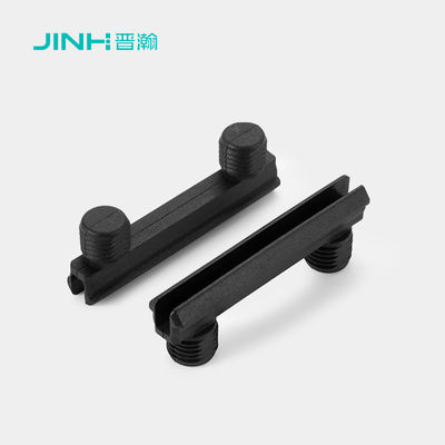 JH-4048 Layer Shelf Support Female Fitting, ABS Plastic Bracket for 15mm+ Board, Black 45.5mmx7.8mm Size, ISO 9001 Certified