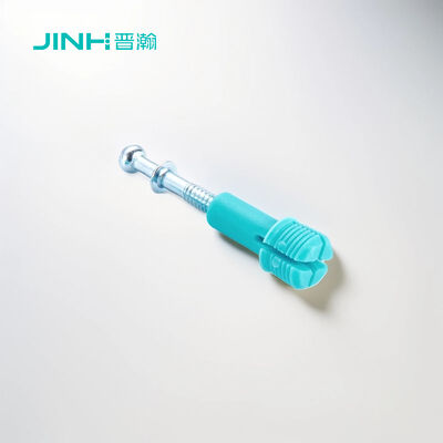 JINHAN JH-2064 Minifix Connector, 40 mm en acier au carbone laminé à froid Fermeture excentrique avec boulon de répartition en nylon pour les panneaux de placage de 15 mm +, zinc plaqué, couple 12N