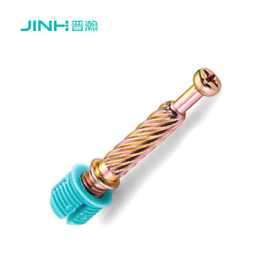 JH-2083 40mm Minifix Spreading Bolt, Cold Rolled Steel with Nylon Expander for 15mm+ Board, Easy Assembly Fitting