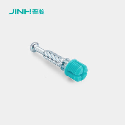 JH-2147 Minifix Spreading Bolt & Dowel, Cold Rolled Steel with 4-Wing Nylon Plug for 15mm+ Board, Compatible with Minifix Cam Lock