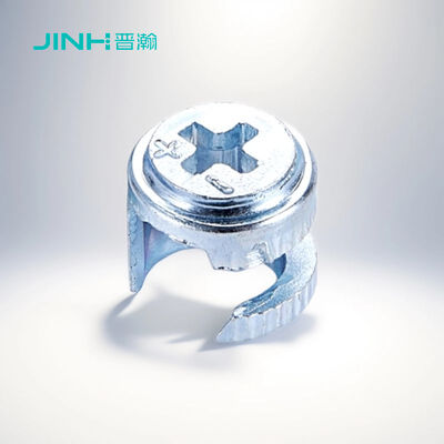 JH-1049 12mm Diameter Minifix Cam Lock, Cold Rolled Steel Concealed Furniture Fastener with Blue Zinc Coating for Cabinet & Wardrobe Assembly